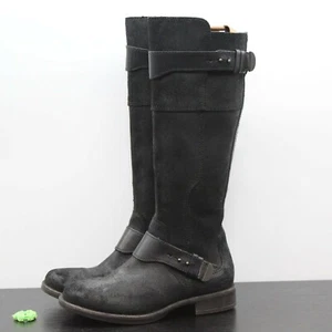 UGG Australia Dayle Damen-Motorradstiefel abgenutzt schwarz Leder groß Größe 6 - Bild 1 von 12