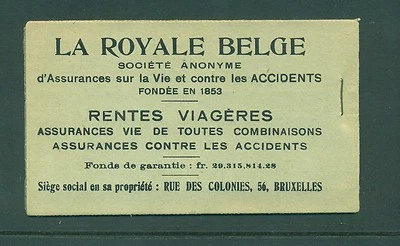 Belgium 1914 2F50 La Royale bridge  Booklet - Image 1 of 2