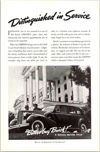 PRINT AD 1938 Buick Limited GM Distinguished in Service General Motors 6.5 x 10 - Picture 1 of 1