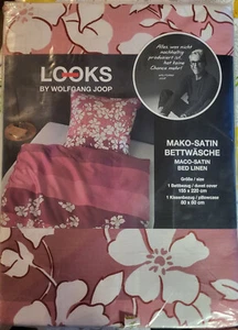 Neu OHV Mako Satin Bettwäsche, Wolfgang Joop, 155x220 2-teilig Pink-Rosa-Weiß - Bild 1 von 5