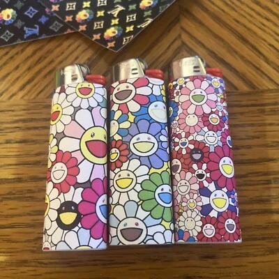 3 Bic Lighter Takashi Murakami  Custom Lighter Great Gifts! Smiley Face - Image 1 of 4
