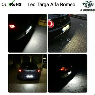 COPPIA LUCI TARGA LED ALFA ROMEO GT MITO 147 159 156 BRERA SPIDER CANBUS 6000K - Bild 1 von 4