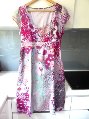 WHITE STUFF purple pastel pink blue grey FLORAL lined dress Size 10 approx - Image 1 of 4
