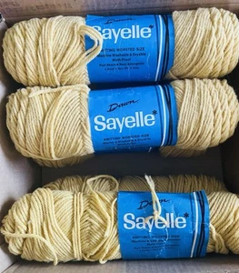 Lot 5.5 Vintage Dawn Sayelle Yarn Lite Gold #342 Fisherman 100% Acrylic - Picture 1 of 4