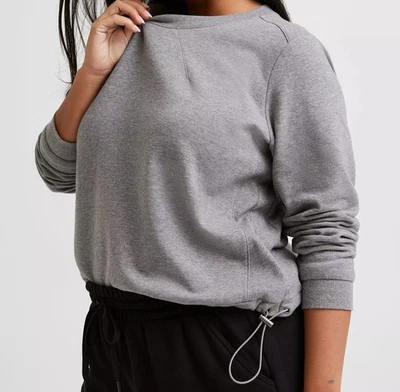 Torrid Supersoft Fleece Bungee Sweatshirt 42985704 Heather Grey Women's 2 2X NWT - Image 1 of 4