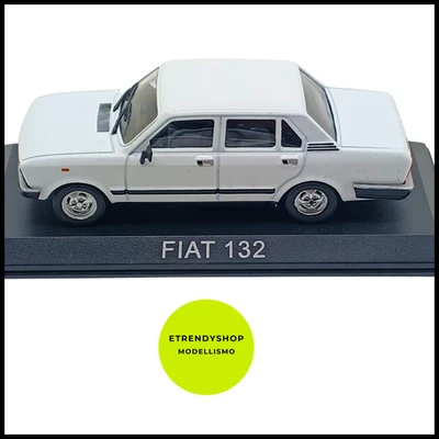 Modellino Edicola Fiat 132 4 porte anni '80 scala 1:43 bianca basetta collezione - Immagine 1 di 4