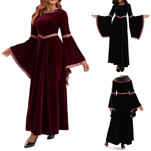 VETEMENTS Costume Medievale con Cappuccio Carnevale Palcoscenico Gioco Festa Nuovo Condizione Abbigliamento