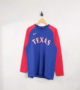 Nike Texas Rangers Long Sleeve Dri Fit Shirt Men's Size Large Blue Baseball MLB - Picture 1 of 5