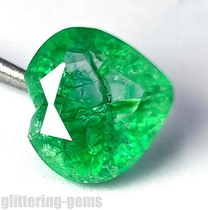 8.85 Carat Natural Green Emerald Heart Shape IGL Certified Loose Gemstone 5DND - Picture 1 of 7