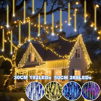 8/16/24/32Tubes LED Meteor Shower Lights Falling Rain Fairy Light Wedding Decor - Image 1 of 4