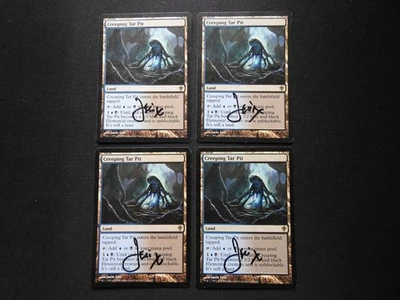 4x Creeping Tar Pit Signed MP [Worldwake] Mtg Magic Free Tracking! - Image 1 of 2