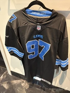 Detroit Lions Aiden Hutchinson #97 Black Jersey All Stitched Adult Size 3XL - Picture 1 of 9