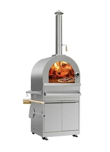 Outdoor Pizzaofen Backofen Garten Holzofen Backstein mit Thermometer & Zubehör - Bild 1 von 9