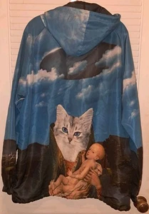 RIPNDIP Long Sleeve Water Resistant Windbreaker Jacket Mens XLarge CAT JESUS - Picture 1 of 16