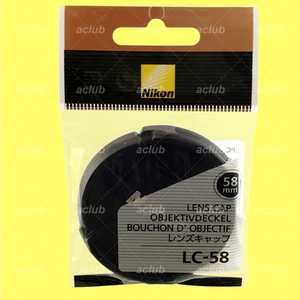 Genuine Nikon LC-58 Front Lens Cap 58mm Snap-On Lens Dust Cover Protector - Picture 1 of 2