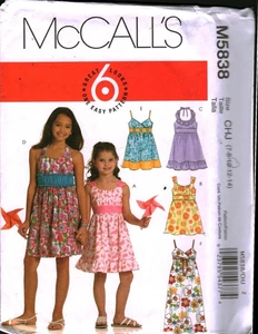 5838 Vintage McCalls SEWING Pattern Girls Summer Spring Dress 6 Great Looks OOP - Picture 1 of 2