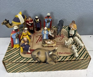 Presepe natalizio Hartland con scatola originale anni 50 17 pezzi no mangiatoia - Foto 1 di 10
