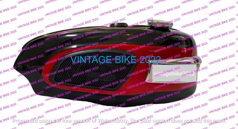 Tanque de combustible Triumph Trophy TR25W cereza y negro 250CC 1969-71 con tapa/ajuste para Foto 1 de 4