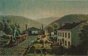 Postkarte Kunst Allegheny Portage Eisenbahn Pennsylvania PA von George Storm - Bild 1 von 2