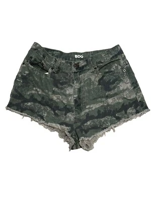 Pantalones Cortos Vaqueros BDG High Rise Dree Cheeky 27 Corte Deshilachado Camuflaje Foto 1 de 3