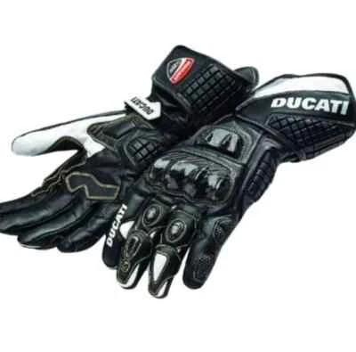 DUCATI Racing Motorbike Mens Leather Gloves Motorcycle Biker Leather Gloves CE - Image 1 of 2