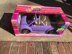 Barbie's Volkswagen Beetle Convertible Purple R/C Remote Control B0233 New Seale - Picture 1 of 9
