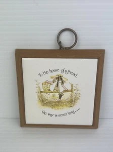 Vintage Holly Hobbie Mini Wall Tile Yellow Bonnet WWA 1970’s Japan - Picture 1 of 14