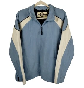 Chaqueta polar North End mediana azul y blanca con bolsillos seguros cremallera completa para dama - Imagen 1 de 8