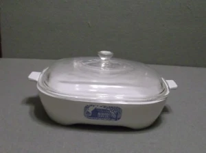 Vintage Corning Ware BLUE COLONIAL HOUSE AMANA MICROWAVE BROWNING SKILLET  - Picture 1 of 11
