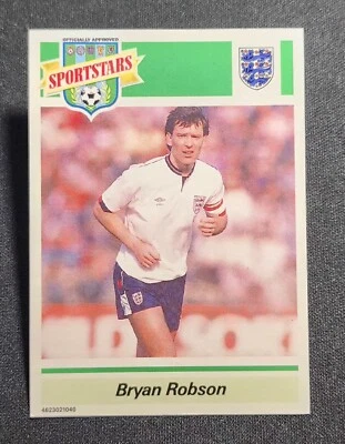 Футбольная карточка 1989 Kenner Sportstars стартовый состав Брайан Робсон АНГЛИЯ - Изображение 1 из 4