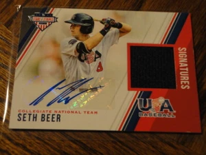 2018 STARS AND STRIPES PANINI SETH BEER SIGNATURES AND PATCH # 001/299 PIC & DES - Picture 1 of 4