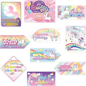 Wernnsal Unicorn Party Decorations - 9PCS Colorful Unicorn Party Zone Signs Post - Picture 1 of 12