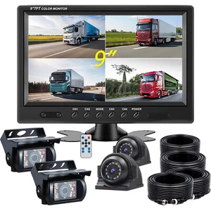 9" Split Monitor Rear View Backup Camera For Truck Caravan Reversing Rear View - Picture 1 of 16