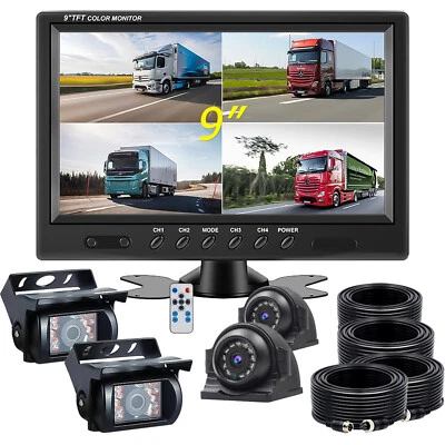 9" Split Monitor Rear View Backup Camera For Truck Caravan Reversing Rear View - Image 1 of 4