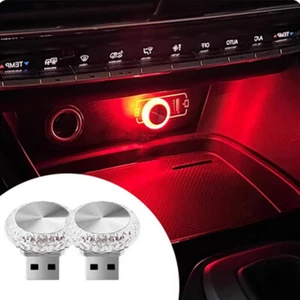 Car USB Ambient Light Mini LED Decorative Atmosphere Lamp Ambiance Light - Foto 1 di 21