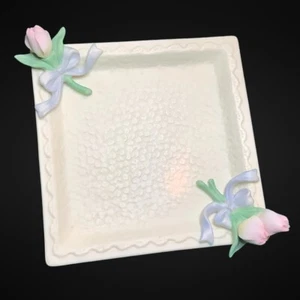 Avon 1998-1999 Honor Society President's Club Tribute Trinket/Tray Floral Design - Picture 1 of 7