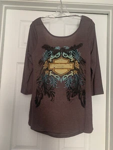 HARLEY-DAVIDSON Embellished Low Back Top Size L NWT - Picture 1 of 4