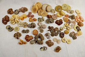 Vintage Button Collection Shades of Brown 1/2 to 1.25" sizes 2&4 hole 62 sets - Picture 1 of 6