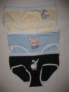 Shein girls 11-12yrs 3pk cute animal graphic bikini panties cream/blue/black - Picture 1 of 2