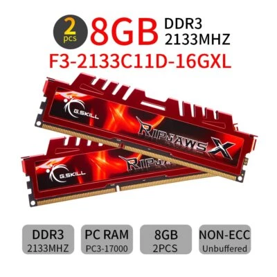 G.Skill Ripjaws 16GB Kit 2x8GB DDR3 OC 2133MHz 240Pin Overclock PC Memory RAM UK - Image 1 of 4