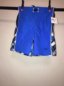 Boy's Op fashion swim-side shore shorts blue small 6/7 upf 50+ mesh liner - Picture 1 of 3