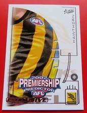 2002 SELECT AFL EXCLUSIVE Premiership Predictor Card: HAWTHORN HAWKS ... (PC8)