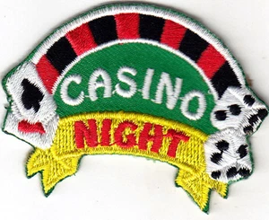 CASINO NIGHT Iron On Patch Games Gambling - Bild 1 von 2