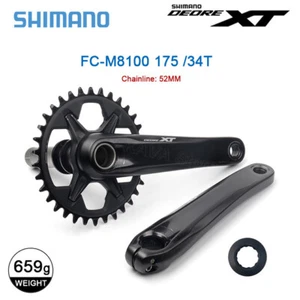 SHIMANO DEORE XT M8100 HOLLOWTECH II MTB Crankset 175mm 34T 1x12-speed - Picture 1 of 5
