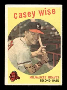 1959 Topps Baseball 204 Casey Wise en muy buen estado a VGEX BXCP40 - Imagen 1 de 2