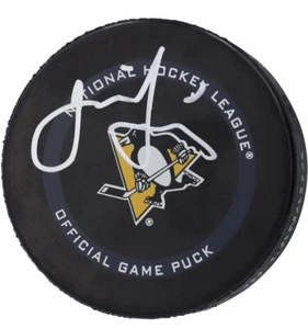 Jaromir Jagr Signed Pittsburgh Penguins Autographed 2021 Official Game Puck L@@K - Picture 1 of 1