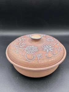 Vintage signierte Blume Handarbeit Keramik dekorativ Backen Tortilla Schüssel Servierschale - Bild 1 von 23