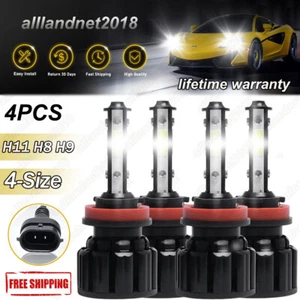 4Pcs H11 LED Headlight Kit Low Beam Bulb Super Bright 6500K White 1000000LM - Picture 1 of 13