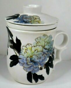 TEAVANA TEA CUP LID INFUSER MUG FILTER Ceramics Flower Exclusive Floral RARE