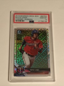 2018 Bowman Chrome Prospects Base Mega Box Mojo Refractor Royce Lewis PSA 10
